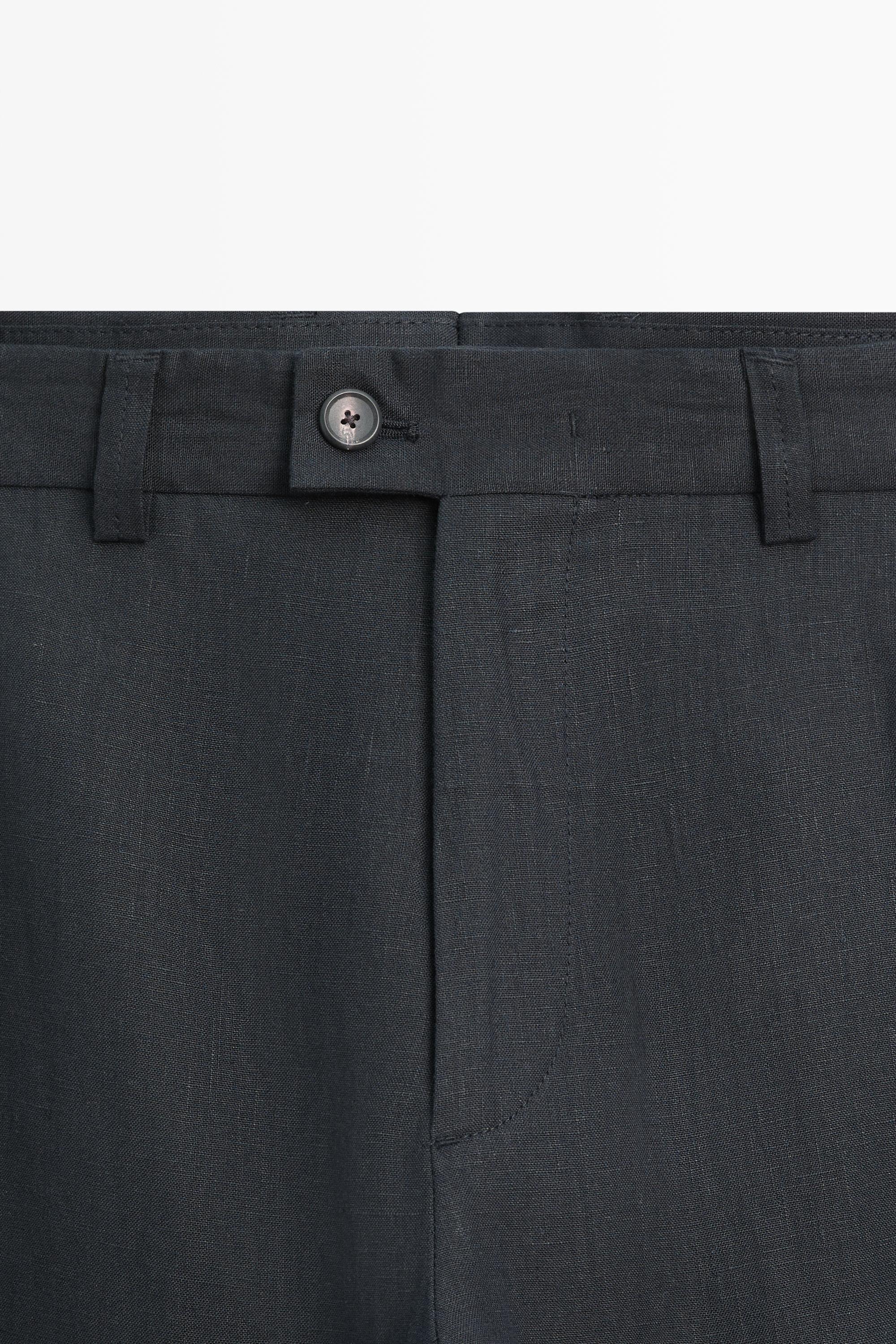 Straight-leg linen pants